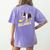 Ballaholic Boston Terrier Dog Chasing Bostie Ball Women's Comfort Colors T-Shirt Back Print Violet