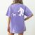 Bigfoot Walking With Bull Terrier Dog Women's Comfort Colors T-Shirt Back Print Violet