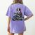 Biker Boston Terrier Dog Riding Motorbike Women's Comfort Colors T-Shirt Back Print Violet