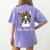 Birthday And Mother's Day -Boston Terrier Mom Women's Comfort Colors T-Shirt Back Print Violet