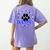 Blue Bobcats School Spirit Coquette Bow Mascot Teacher Women's Comfort Colors T-Shirt Back Print Violet
