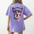 Boston Terrier 4th Of July US Merica Bostie Dog Patriotic For Men Women Kids Women's Comfort Colors T-Shirt Back Print Violet