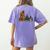 Boston Terrier Bigfoot Dog Walking Dog Mom Dad Kids Women's Comfort Colors T-Shirt Back Print Violet