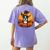 Boston Terrier Bostie Dog Breed Pet Halloween Pumpkins Women's Comfort Colors T-Shirt Back Print Violet