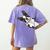 Boston Terrier Bostie Dog Kids Boys Girls Women's Comfort Colors T-Shirt Back Print Violet