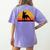 Boston Terrier Bostie Sunset Retro Dog Pet Mom Dad Women's Comfort Colors T-Shirt Back Print Violet