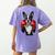 Boston Terrier Boxing Women's Comfort Colors T-Shirt Back Print Violet