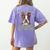 Boston Terrier Brindle Dog Professional Human Trainer Women's Comfort Colors T-Shirt Back Print Violet
