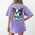 Boston Terrier Bruh Dog Lover Women's Comfort Colors T-Shirt Back Print Violet