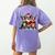 Boston Terrier Christmas Dogs Santa Reindeer Elf Women's Comfort Colors T-Shirt Back Print Violet
