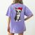 Boston Terrier Christmas Santa Hat Tree Lights Pajama Women's Comfort Colors T-Shirt Back Print Violet
