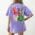 Boston Terrier Christmas Tree Lights Santa Dog Xmas For Men Women Kids Women's Comfort Colors T-Shirt Back Print Violet