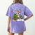 Boston Terrier Christmas Tree Lights Santa Hat Women's Comfort Colors T-Shirt Back Print Violet
