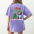 Boston Terrier Christmas Tree Lights Xmas Dog Lover Women's Comfort Colors T-Shirt Back Print Violet