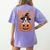 Boston Terrier Costume On Pumpkin Halloween Boston Terrier Women's Comfort Colors T-Shirt Back Print Violet