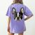 Boston Terrier Cute Puppy Face Dog Lover Pet Owner Women's Comfort Colors T-Shirt Back Print Violet