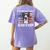 Boston Terrier Dad American Flag 4th Of July Dog Fathers Day Women's Comfort Colors T-Shirt Back Print Violet
