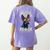 Boston Terrier Dad Boston Bull Bostie Dog Women's Comfort Colors T-Shirt Back Print Violet