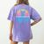 Boston Terrier Dad Retro Women's Comfort Colors T-Shirt Back Print Violet