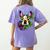 Boston Terrier In Day Of The Dead Sugar Skull Dog Women's Comfort Colors T-Shirt Back Print Violet