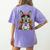 Boston Terrier Dia De Los Muertos Day Of The Dead Dog Skull For Men Women Kids Women's Comfort Colors T-Shirt Back Print Violet