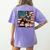 Boston Terrier Dog 4th Of July USA American Flag Patriotic Women's Comfort Colors T-Shirt Back Print Violet