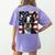 Boston Terrier Dog American Flag 4th Of July Patriotic Puppy Women's Comfort Colors T-Shirt Back Print Violet