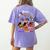 Boston Terrier Dog Christmas Happy Hallothankmas Halloween For Men Women Kids Women's Comfort Colors T-Shirt Back Print Violet