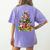 Boston Terrier Dog Christmas Tree Lights Xmas Pajama For Men Women Kids Women's Comfort Colors T-Shirt Back Print Violet