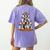 Boston Terrier Dog Christmas Tree Santa Hat Xmas Pajama Men Women Kids Women's Comfort Colors T-Shirt Back Print Violet