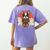 Boston Terrier Dog Japanese Style Samurai Dogs Women's Comfort Colors T-Shirt Back Print Violet