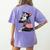 Boston Terrier Dog Merica 4th Of July Usa American Flag Men Women's Comfort Colors T-Shirt Back Print Violet