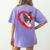 Boston Terrier Dog Mom Dad Valentine’s Day Pet Lover For Men Women Kids Women's Comfort Colors T-Shirt Back Print Violet