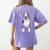 Boston Terrier Dog Motif Pet Art Boston Terrier For Men Women Kids Women's Comfort Colors T-Shirt Back Print Violet
