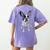 Boston Terrier Dog Motif Pet Art Boston Terrier Men Women Kids Women's Comfort Colors T-Shirt Back Print Violet