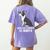 Boston Terrier Dog Owner Grandma Women's Comfort Colors T-Shirt Back Print Violet
