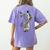 Boston Terrier Dog Graphic Pet Art Boston Terrier For Men Women Kids Women's Comfort Colors T-Shirt Back Print Violet
