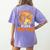My Boston Terrier Dog Rides Shotgun Witch Halloween Men Women Women's Comfort Colors T-Shirt Back Print Violet
