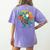 Boston Terrier Dog Riding Dinosaur T Rex Boys Women's Comfort Colors T-Shirt Back Print Violet