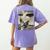 Boston Terrier Dog UFO Alien Extraterrestrial Selfie Women's Comfort Colors T-Shirt Back Print Violet