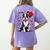 Boston Terrier Dog Valentine's Day Dog Owner Valentine Women's Comfort Colors T-Shirt Back Print Violet