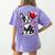 Boston Terrier Dog Valentine's Day Dog Owner Women's Comfort Colors T-Shirt Back Print Violet