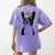 Boston Terrier Dog Wearing Crown For Men Women Girls Kids Women's Comfort Colors T-Shirt Back Print Violet