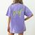 Boston Terrier Flower Silhouette Floral Dog Men Women Girls Kids Women's Comfort Colors T-Shirt Back Print Violet