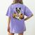 Boston Terrier Ghost Boo Halloween Costume Spooky Season Women's Comfort Colors T-Shirt Back Print Violet