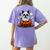 Boston Terrier Ghost Boo Halloween Kids Women's Comfort Colors T-Shirt Back Print Violet