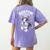 Boston Terrier Girl Cute Cartoon For Dog Owners Pet Terrier Women's Comfort Colors T-Shirt Back Print Violet