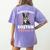 Boston Terrier Groovy World's Best Boston Mom Women's Comfort Colors T-Shirt Back Print Violet