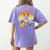 Boston Terrier Guitar Retro Women's Comfort Colors T-Shirt Back Print Violet