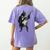 Boston Terrier Guitar Women's Comfort Colors T-Shirt Back Print Violet